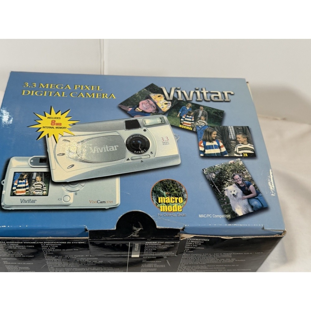 Vivitar ViviCam 3705 3.3MP Digital Camera Silver Tested Powers On w/ Box - Picture 6 of 7